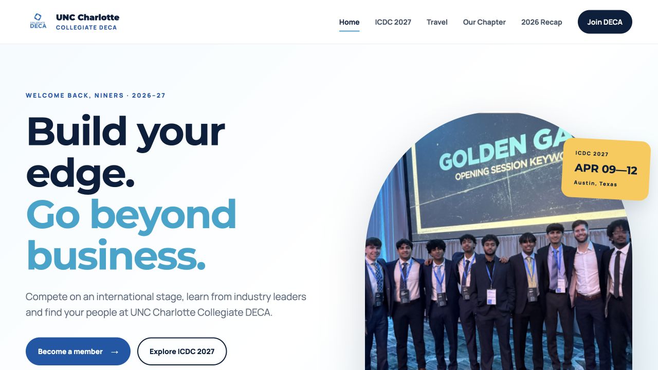UNC Charlotte Collegiate DECA website
